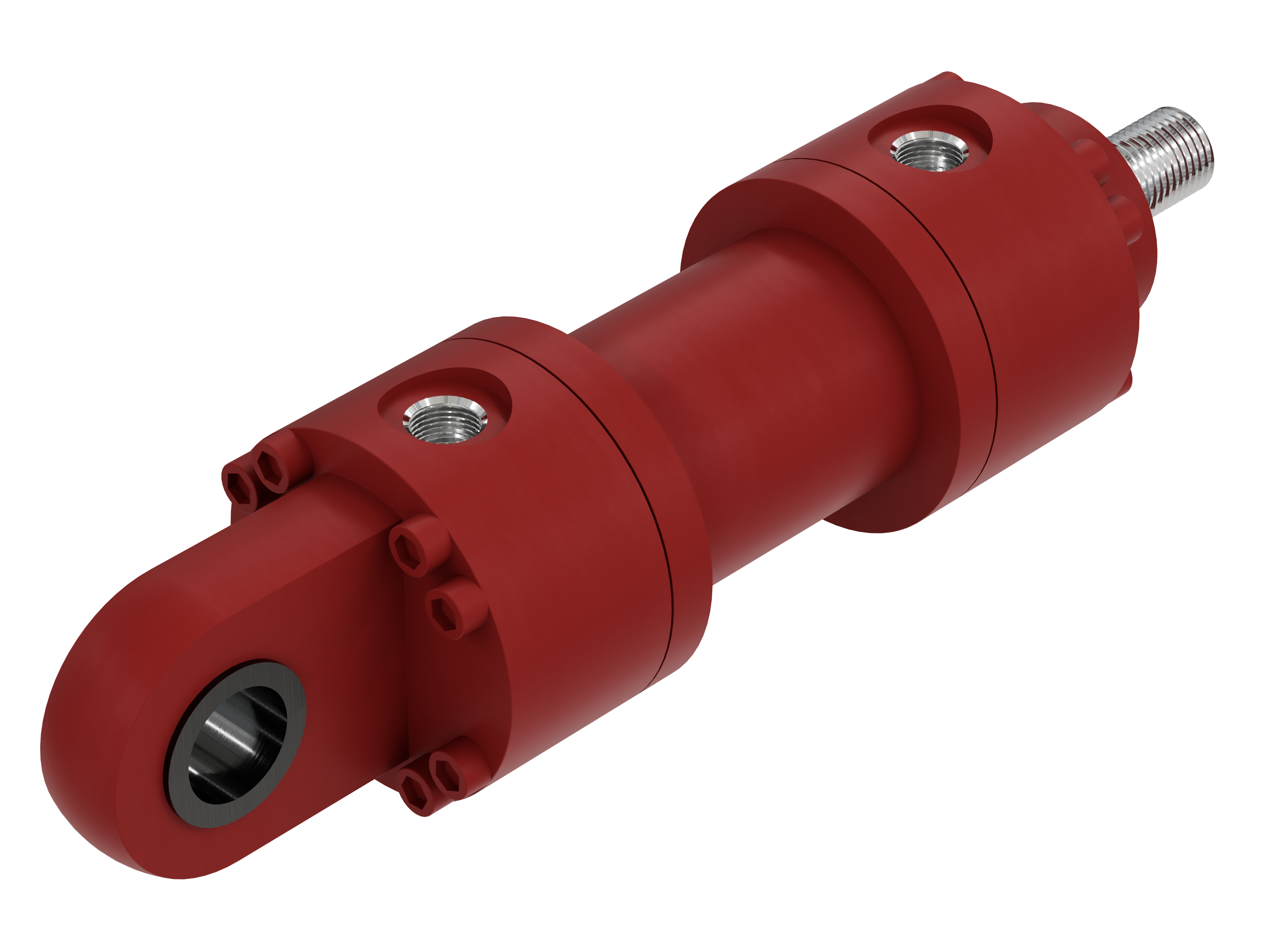 Hydraulic cylinder, double acting, R160M serie - Type MP3: Rear unthreaded hole tenon